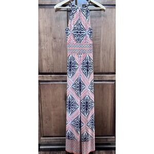 London Times Jumpsuit Size 8 Geometric Print Wide‎ Leg